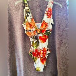 NWOT Figleaves Floral One-Piece Swimsuit with Ring Detail